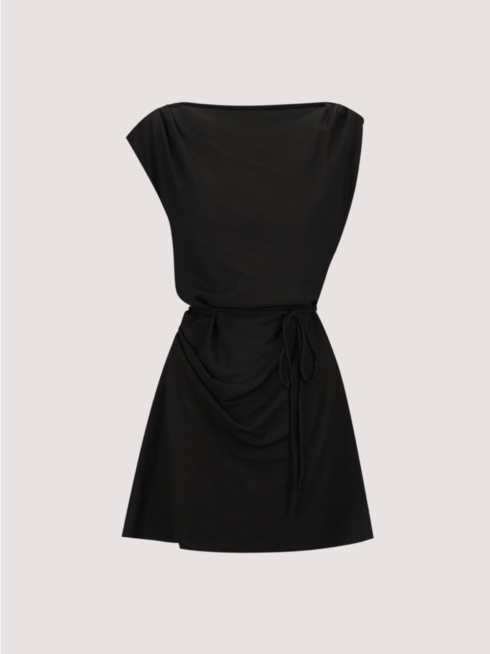 DISSH Marmo Black Draped Mini Dress